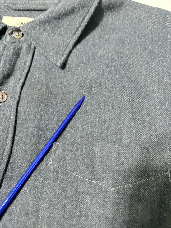 Men’s Buck Mason Dark Charcoal Brushed Cotton Button-Down Long Sleeve Shirt L - Picture 11 of 13